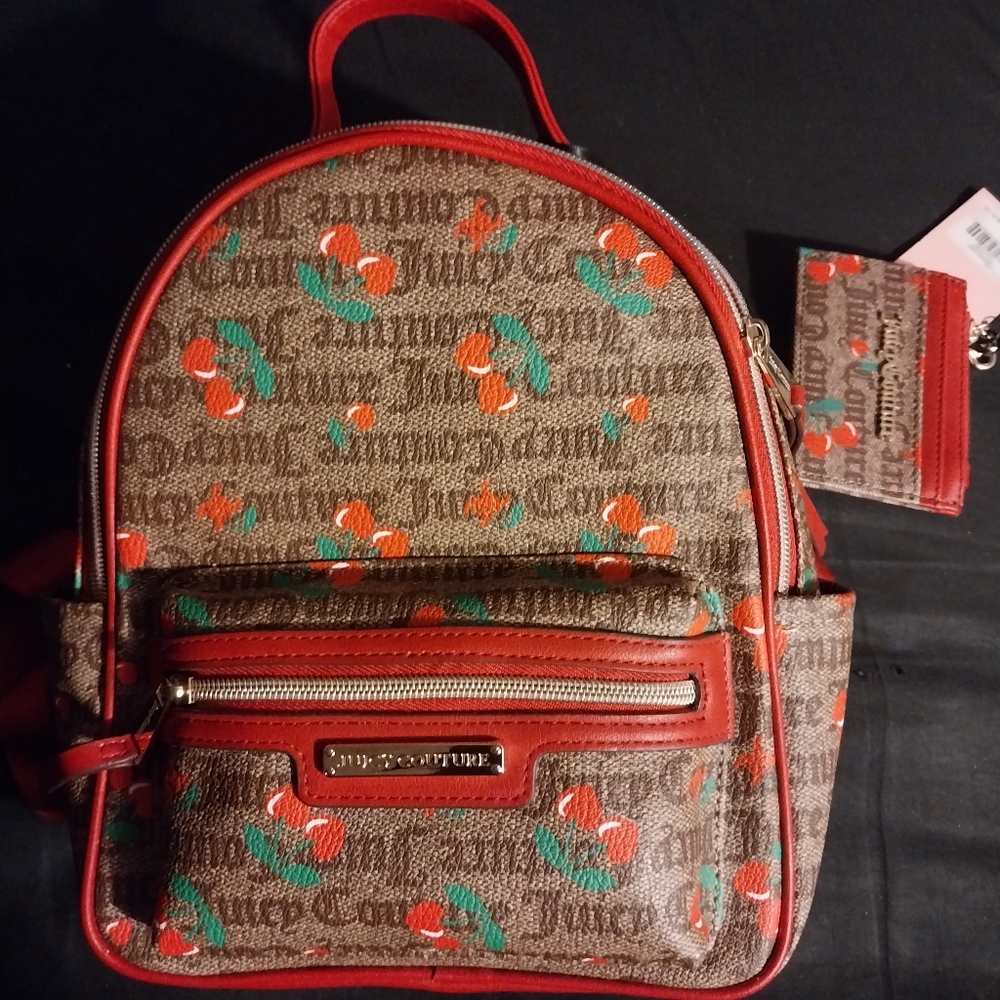 New Juicy Couture Cherry Mini Backpack And Card Holder